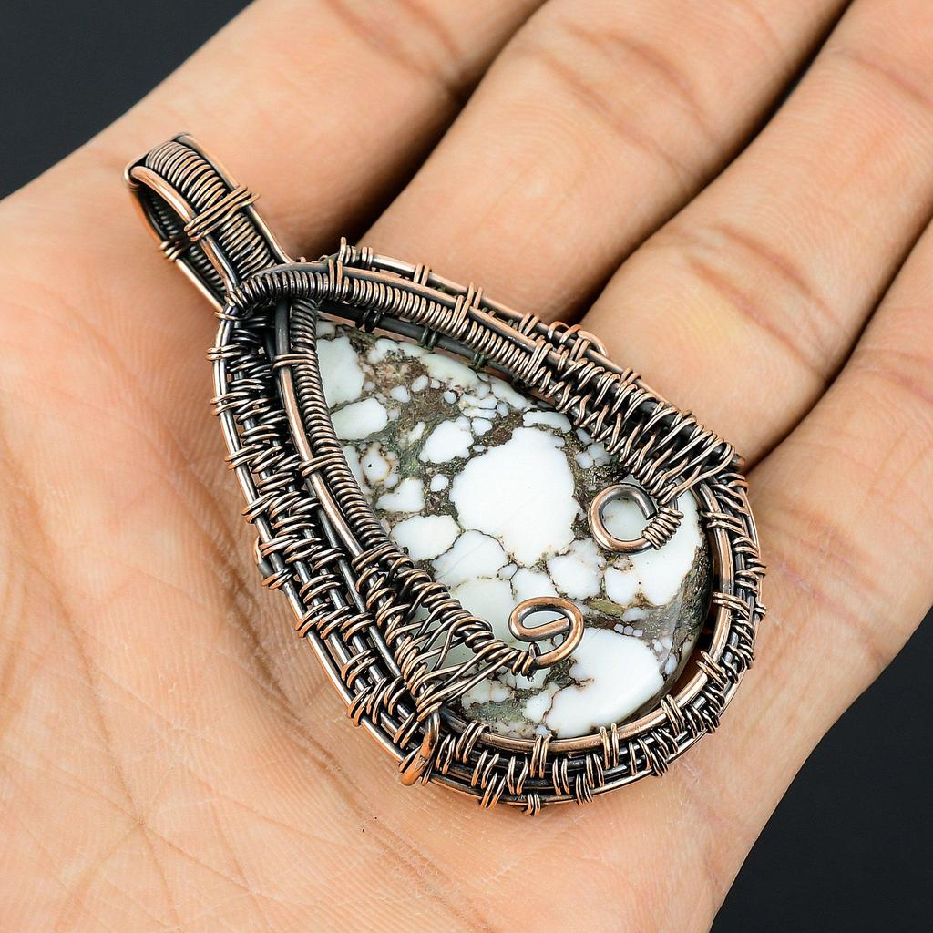 Wild Horse Pendant Gemstone Jewelry, 999 Copper Wire Wrapped Handmade Pendant, Latest Design Jewelry