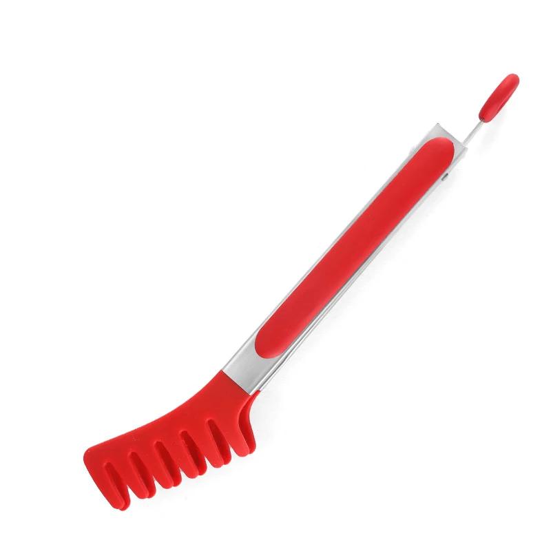 Pinza per Cibo in Acciaio Inossidabile e Silicone, Pinza per Barbecue Resistente al Calore e alle Scottature, Pinza Estesa per Pane, Strumento per Cottura in Cucina