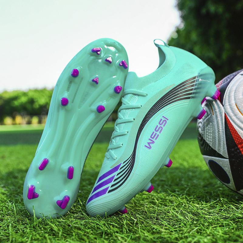2025 new adult fly-woven football shoes men's low-top long nails broken nails student youth game football shoes