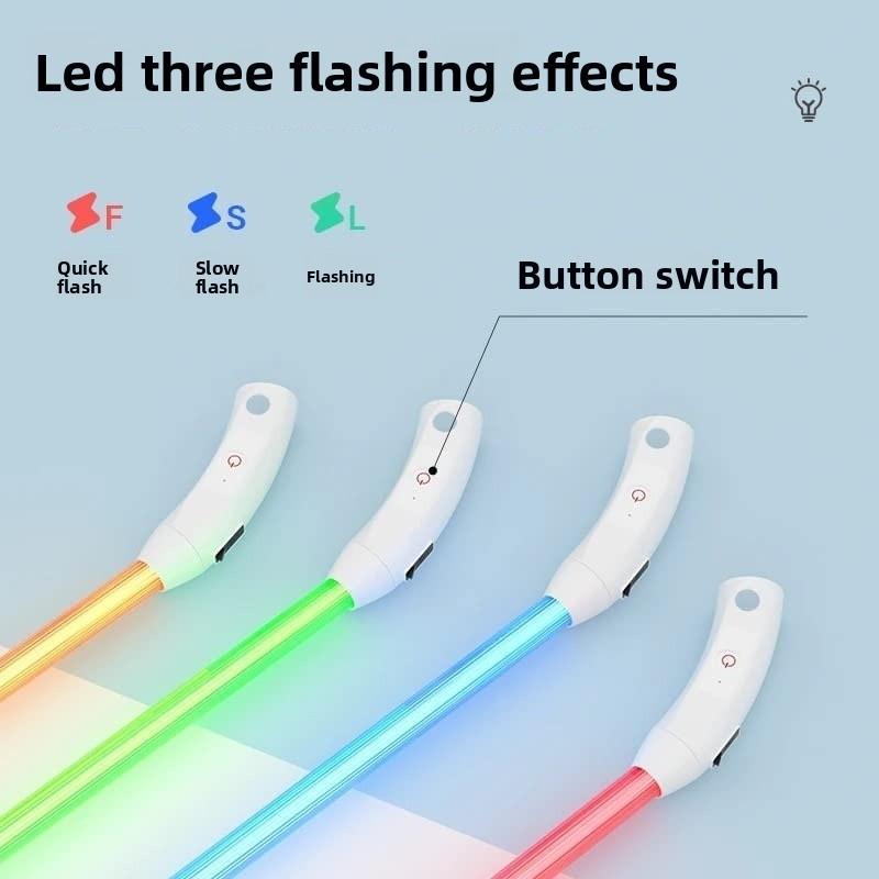 LED Dog Collar Light Up Dog Collars USB Rechargeable TPU Glow Safety Basic Dog Collars For Large Medium Small