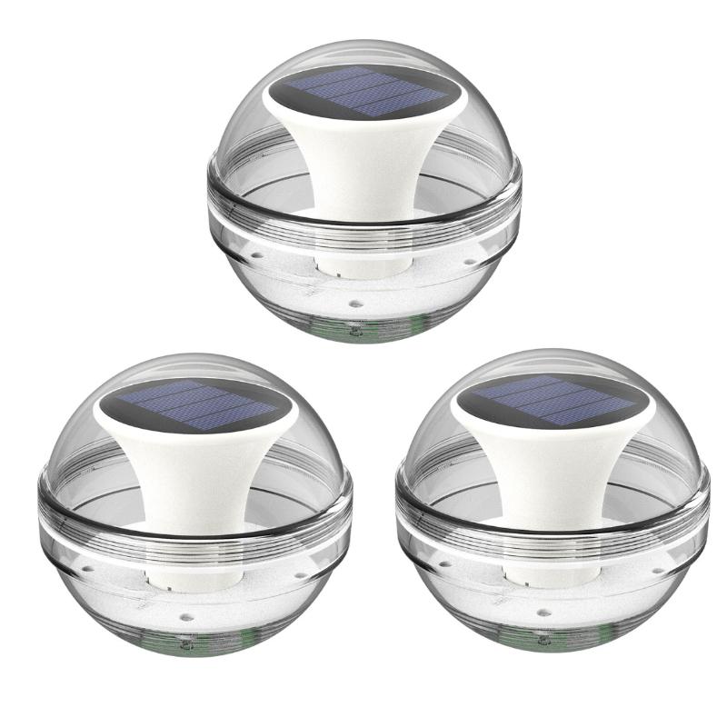 

Плавающий солнечный светильник для бассейна, водонепроницаемый светодиодный солнечный светильник Glow Ball, 3 режима освещения, бассейн, пруд, фонтан, сад, вечеринка, украшение дома 3PCS