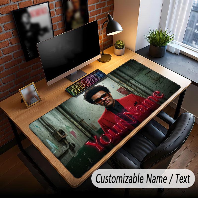 Custom Name Extended Mouse Pad,The Weeknd Gaming Desk Mat For Home Office Desktop Decor
