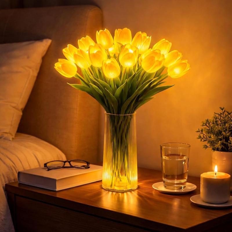 Romantic Glowing Tulip Night Light Bouquet - Mixed Colors