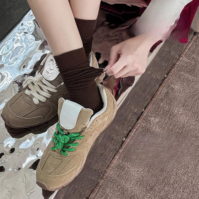 Ankela Red Socks for Women, Spring and Autumn, Mid-calf Socks, Cotton, Wine Red, Dark Red, Slender Long Socks