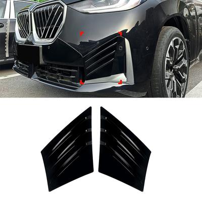 Car Front Bumper Side Vent Spoiler Frame Grille Cover Fit For BMW X3 G45 M Sport 2025 2026 ABS Glossy Black