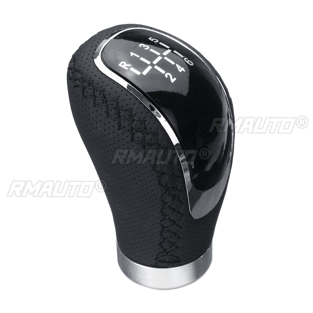 Universal Car PU Leather Gear Shift Knob Manual Transmission with Gear Knob Cap Cover 5/6 Speed Shifter Lever