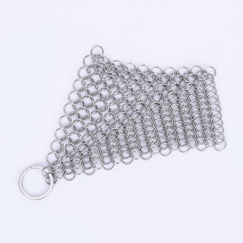 Wok Cleaning Circular Ring Chainmail Cast Iron Cleaner Pan Brush Kitchen Tool Stainless Steel