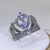 925 silver Fancy Crown Women Ring Best Anniversary Girl Gift Elegant Female Dance Party Trendy Jewelry Rings Wholesale