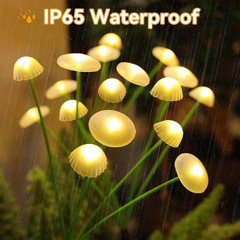 Solar Garden Lights Dual Mode Led Solar Mushroom Lights Waterproof Decor Yard Patio Pathway Jellyfish for Garden Ambiance