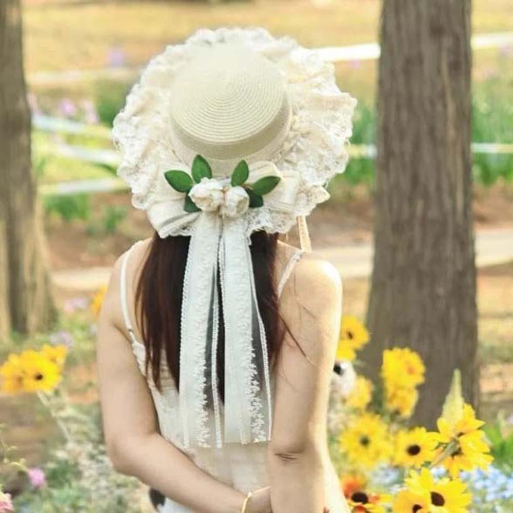 Big Brimmed Fisherman Straw Hat Lightweight Woven Sun Cap The Water-Sprinkling Festival