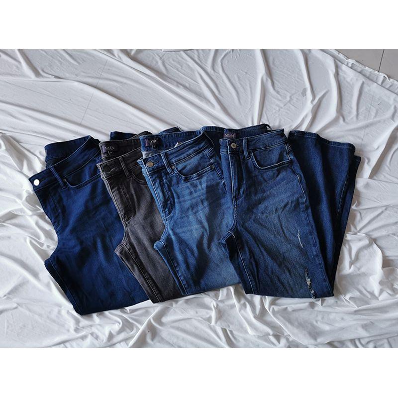 Export USA Off for 2 Pieces Spring/Summer Thin Stretch High Waist Marilyn Series Multi-Color Plus Size Cropped Denim