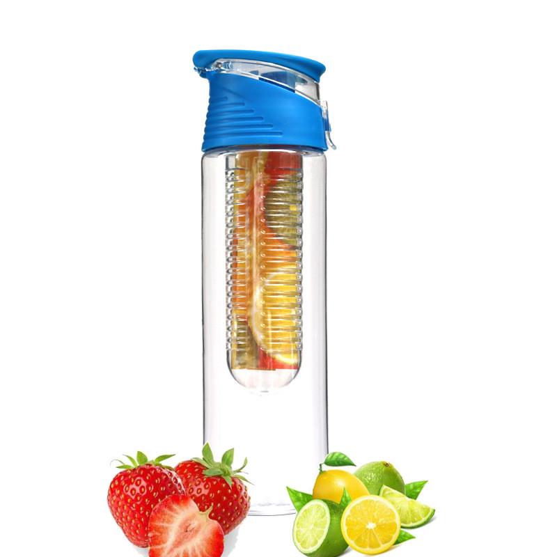 800ml Fruit Infusing Infuser Water Bottle Sports Lemon Juice Bottle Flip Lid For Camping Travel