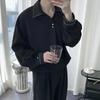 Men's Long Korean Style Loose Inner Pullover Shirt Spring Autumn Trendy Handsome Drape Top