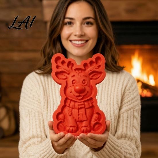 Creative DIY Home Decor Christmas Stepping Stone Mold Silicone Tree Santa Wreath Gingerbread Man Design Artistic Garden Ornament Mold Non