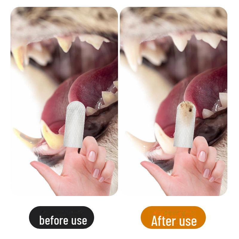 "Șervețele de unică folosință pentru curățarea dinților animalelor de companie, pentru câini și pisici"