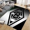 Borussia Monchengladbach Printed Carpet, Home Sofa Decoration for Living Room & Bedroom, Non‑Slip Play Flannel Floor Mat for Game Room