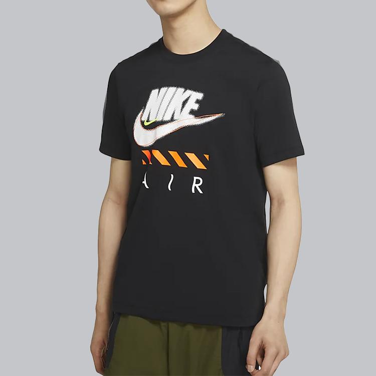 Nike Casual Sport Breathable Round Neck Printed Short Sleeve T-Shirt Men Tops Black CT6533-010