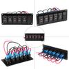 12V-24V 6 Gang Red LED Rocker Switch Panel with 3.1A Dual USB for Car RV Boat Yacht Marine