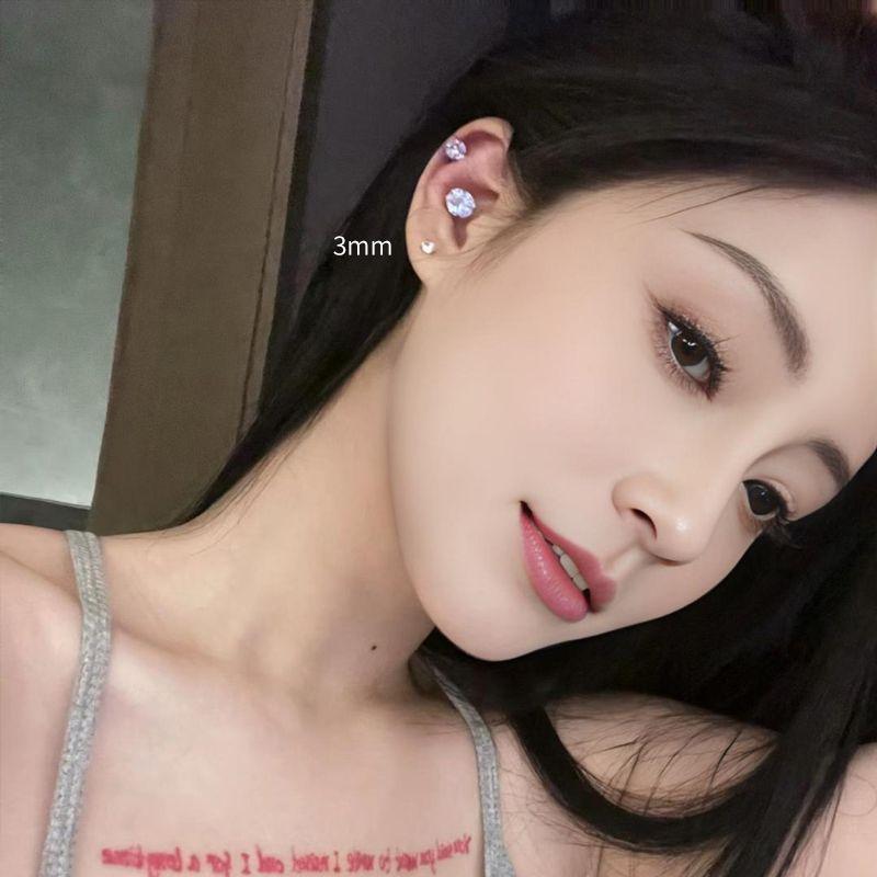 

Women s Silver Stud Earrings Zircon 3mm one