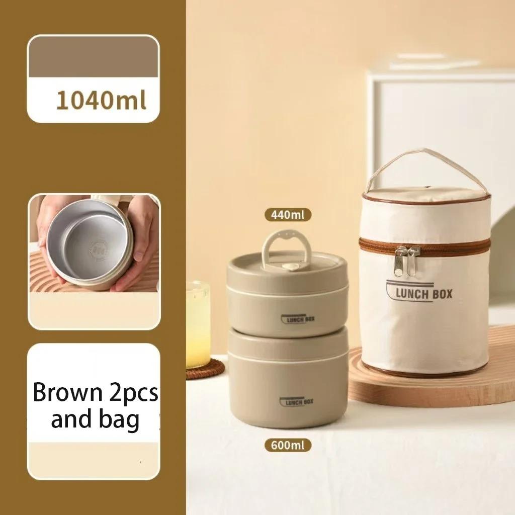 Portable Insulated Lunch Box 304 Stainless Steel Insulated Bucket Lunch Box Insulated Box For Office Workers