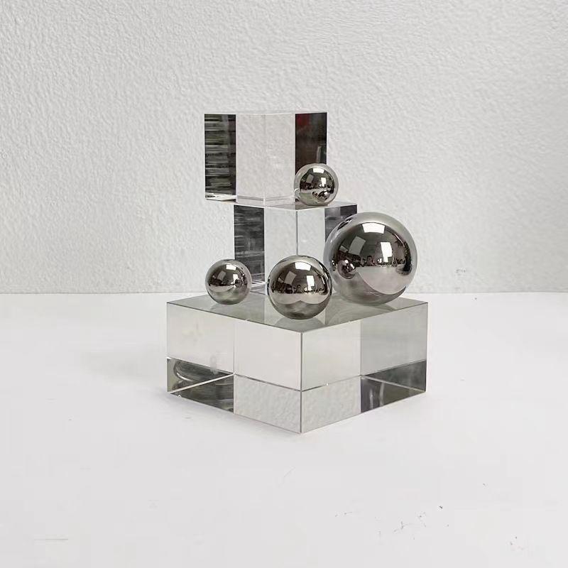 Modern Geometric Transparent Crystal Sculpture Accessories Office Desk Furnishing Decoration Home Room Table Figurines Ornaments