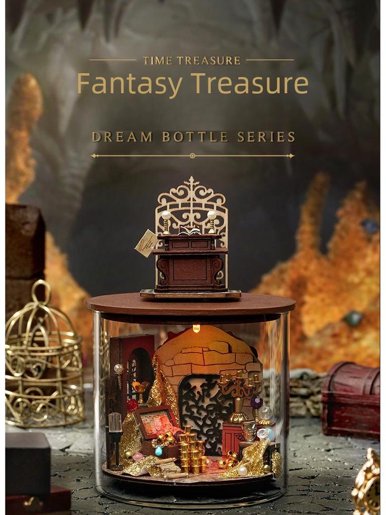Zhiquwu Round Dream Bottle DIY Dollhouse 3D Puzzle Model - Handmade Creative Toy Gift