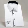 Men's Classic Contrast Stitching Front Placket Dress Shirts Semi-Formal Long Sleeve Regular-fit Social Business Office Shirt
