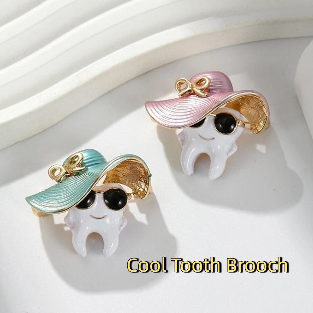 Cartoon Cool Tooth Brooch Zinc Zinc Zinc Alloy Hat Teeth Brooch Fashion Clothing Corsage Banquet Party