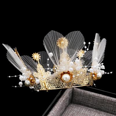 Cake Decoration Food Grade Create Atmosphere Compact Innovative Metal Flower Crown Product Bakery Accessories
