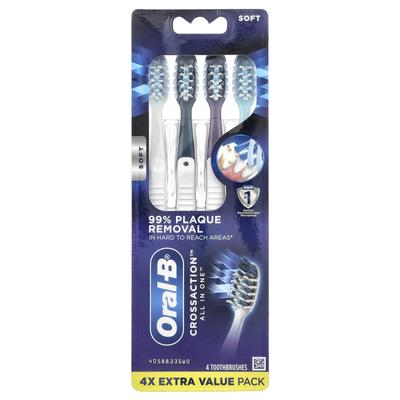 CrossAction All In One Toothbrush, Soft, 4 Toothbrushes