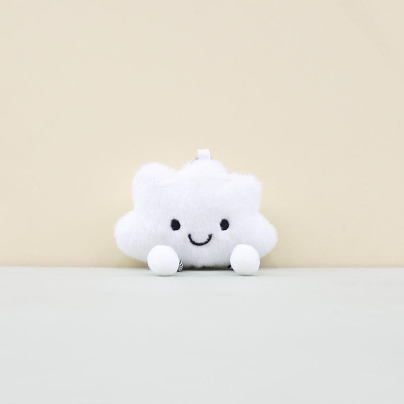 Cute White Cloud Keychain Cartoon Girl Backpack Decorative Pendant Doll Gift