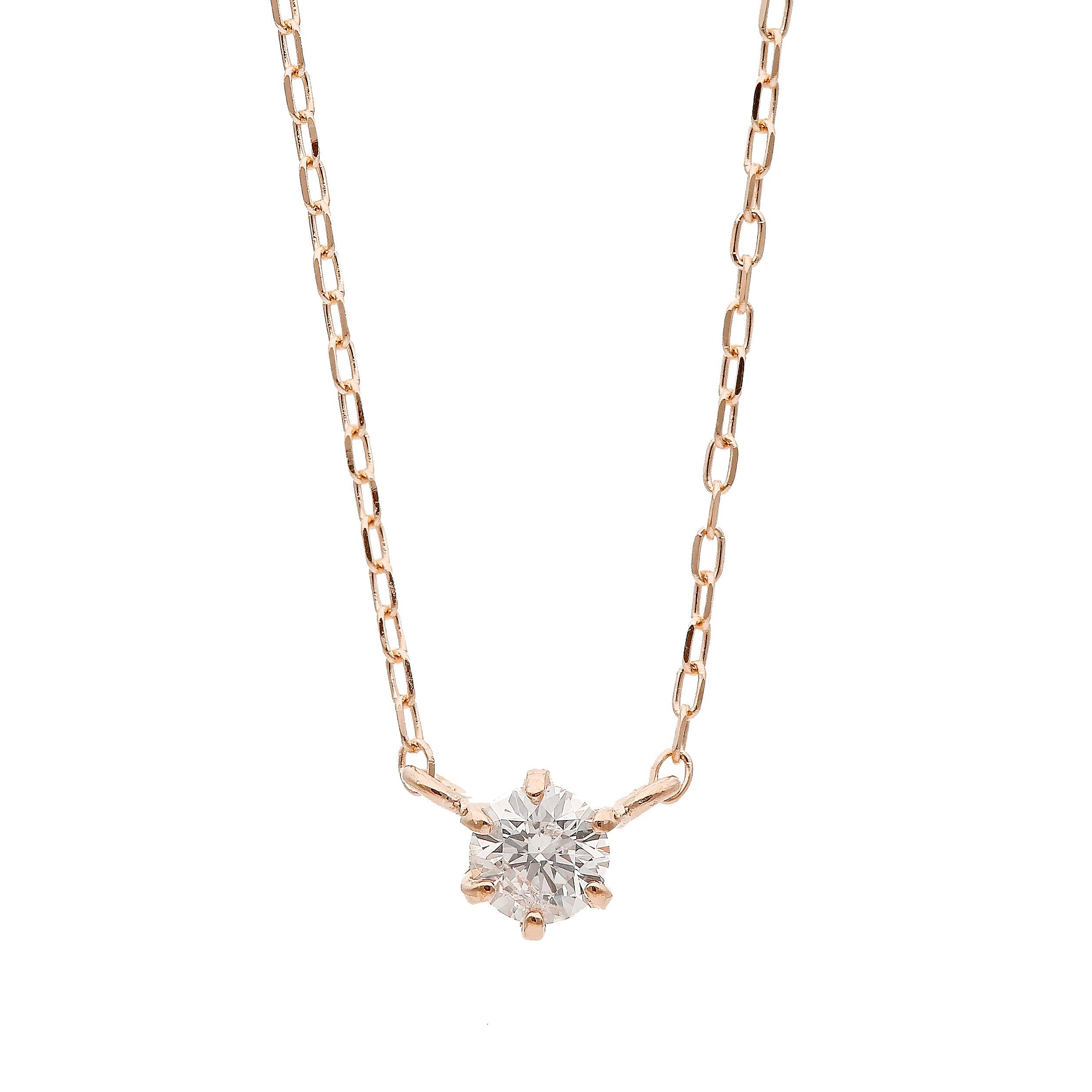 

Діамантове кольє з рожевого золота K18 L&Co 0,1 карата 66-8978 чистий