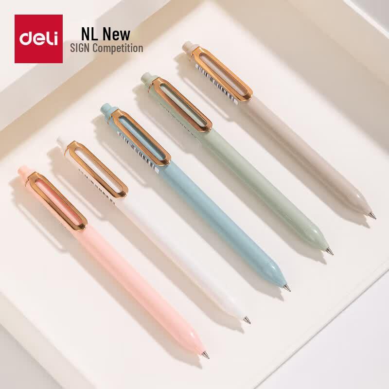 Deli NUSIGN Stylish Retractable Gel Pen (5-Pack)