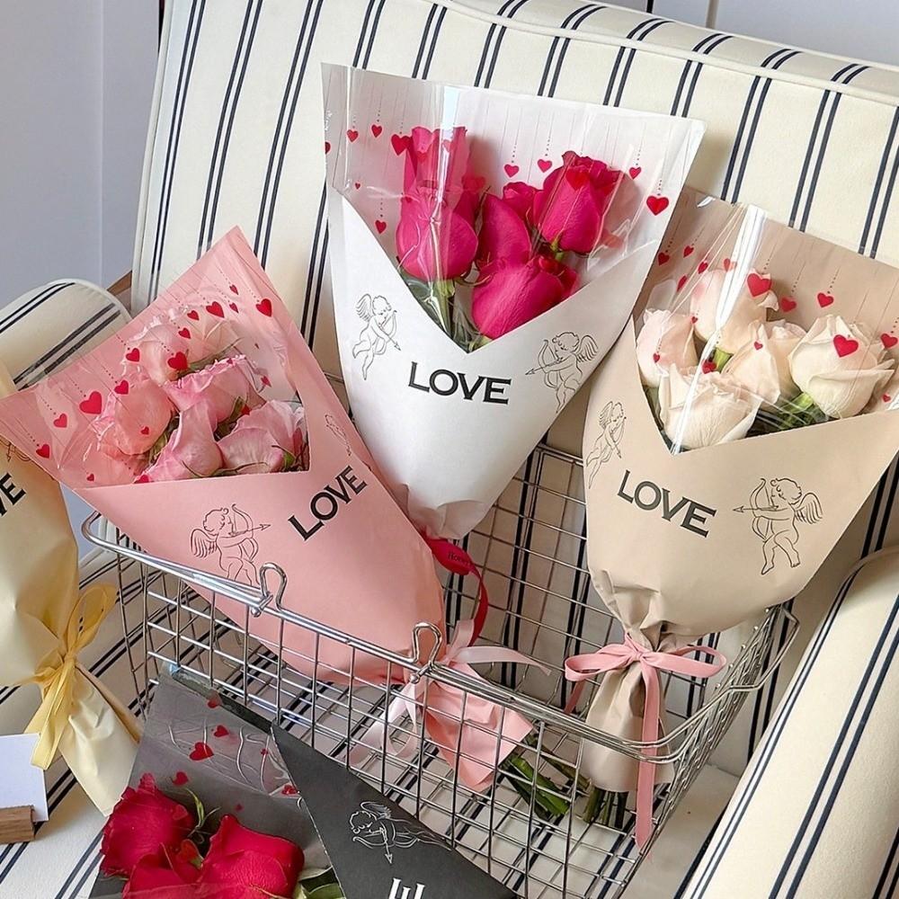 10 Pieces Transparent Flower Packaging Bags Waterproof Flower Arrangement Bags  520 Celebration