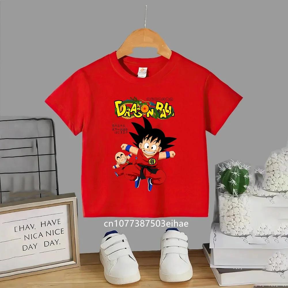 Anime Dragon Ball Super Saiyan God Goku Kids T Shirt 2026 New Summer Short Sleeve Casual Tee Stylish Children Clothing for Daily