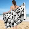 1 pièce Serviette de plage avec impression design Crâne Gothique Serviette à séchage rapide Convient pour la plage, la piscine, le camping, les vacances et la piscine Un Cadeau Cool