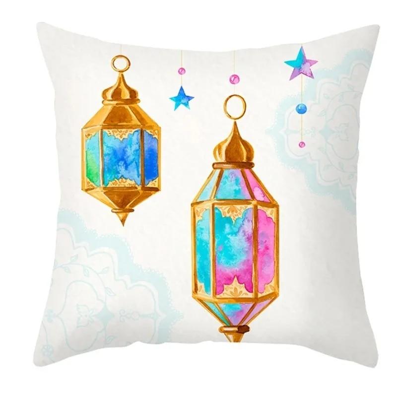 Eid Mubarak Pillowcase Moon Star Lantern Pillowcase Decoration