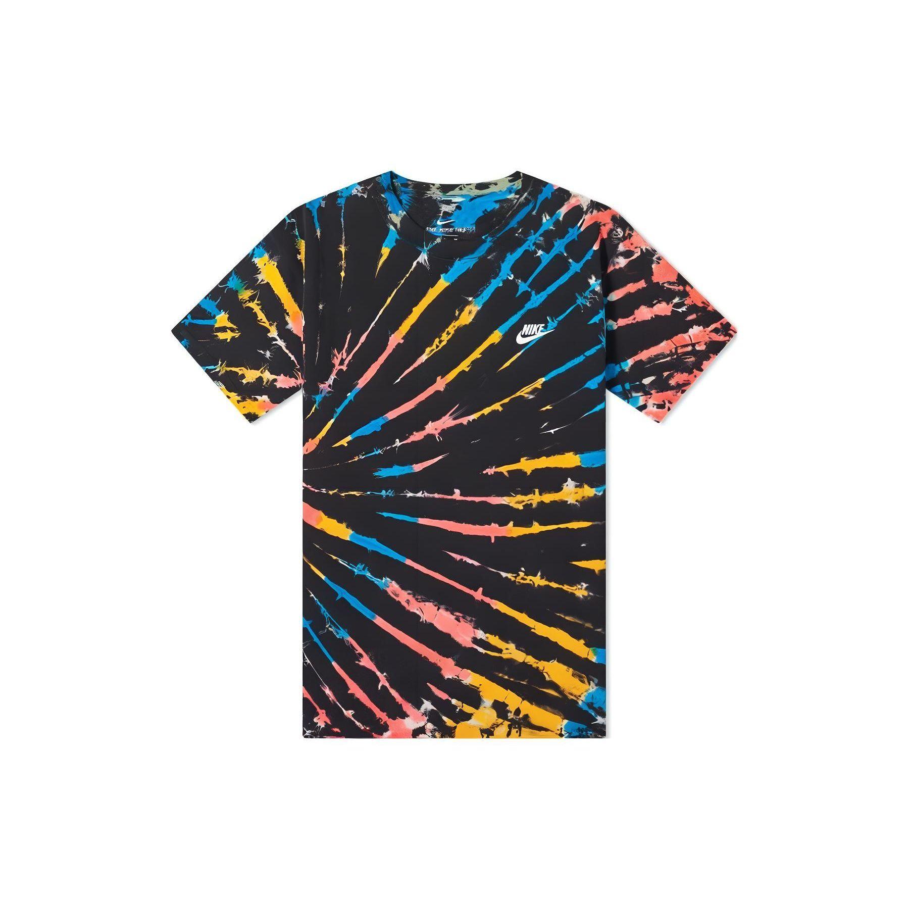 

Nike Спортивная футболка Tie Dye черная, ярко-малиновая, белая, мужская уличная одежда CZ4880-010 M