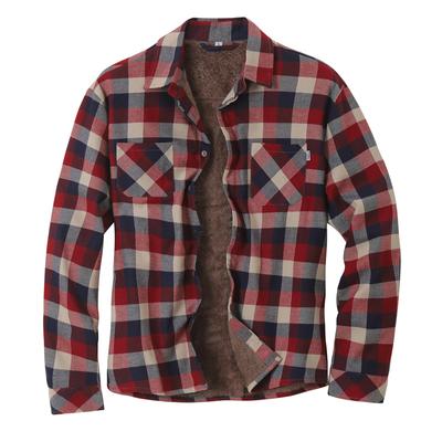 Men's  Casual Fashion Plaid  Printing Loose Lapel Long Sleeve Shirt Tops Blouse