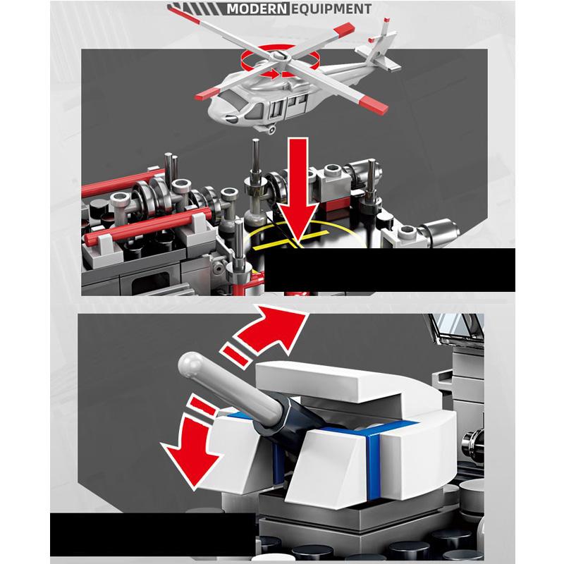 318PCS Military Army Warship Battle Ship Building Block Brick Model Birthday Christmas Gift for Boys