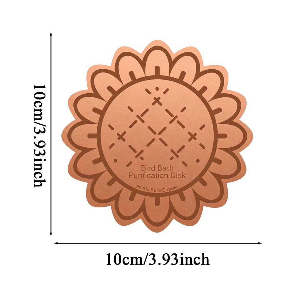 Bird Bath Copper Disk Copper All-Season Safe Water Cleaner Bird Bath Purification Disk For Garden Yard Patio Balcony Lawn