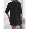 HNXC Spring and Summer Casual Solid Color Cut-out Mid-sleeved Knitted Sweater Vacation Cardigan Women's Wear