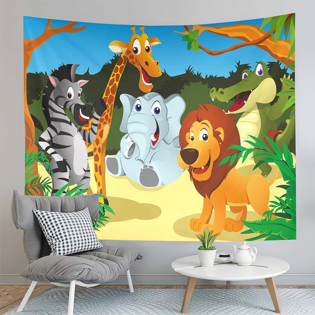 Cartoon Farm Animals Tapestry Cute Cow Turkey Tapestry Gifts for Kids Girls Boys Bedroom Dorm Wall Hanging Decor Tapestries
