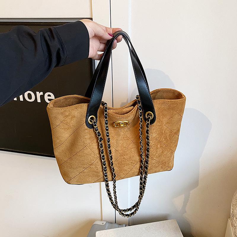 Retro Matte Suede Shoulder Bag - 2026 Commute Tote and Handbag