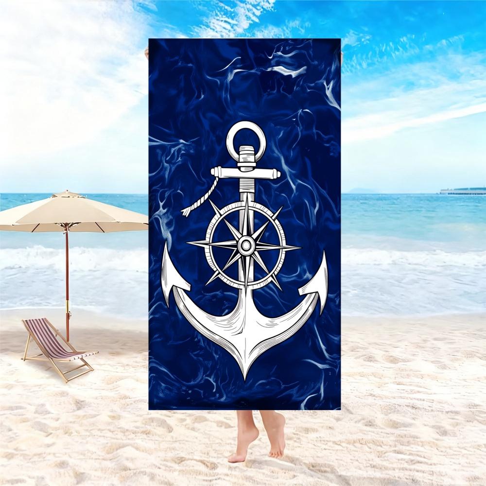 Coastal Wave Floral Letter Beach Towel Oversized Soft Microfiber Bath Towel For Beach Party Swimming Holiday Gym Towel