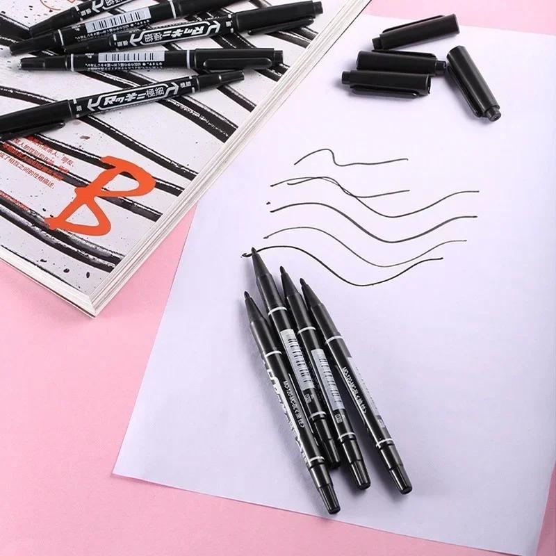 NEW 10Pc Double-end Marker Pen Hook Line Pen Scratch Painting Repair Pen Stationery Easy To Use and Easy To Carry