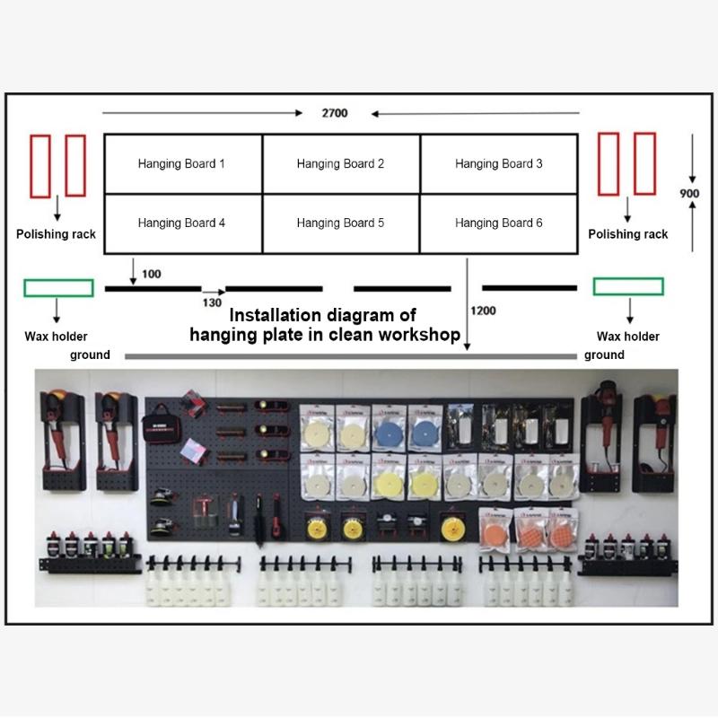 Polishing Buffer Holder Wall Mount Car Buffer Rotary Polisher Detailing Organizer Storage Rack for Auto Shop Accessories