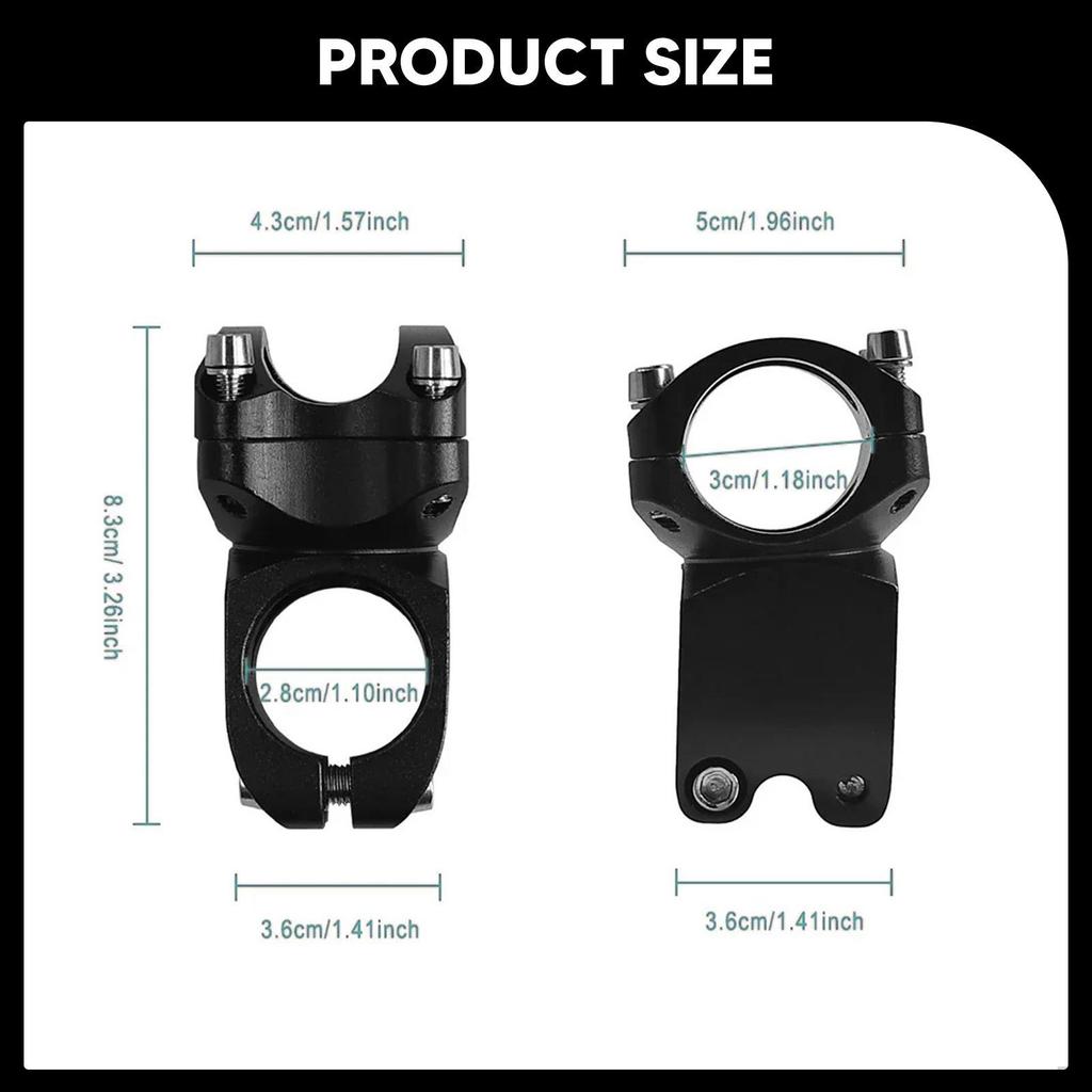 Short Handlebar Stem Aluminum Alloy Replace Stable Performance T Bar Block Cycling Accessory for Ox