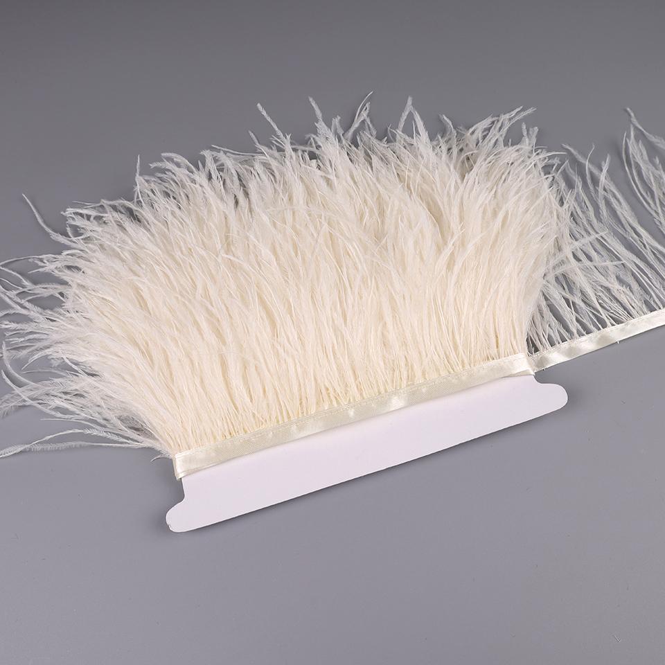 Feather10-15cm Ostrich Feathers Trim Plumes Ribbon Selvage For DIY Wedding Dress Decoration Handiwork Crafts Accessories