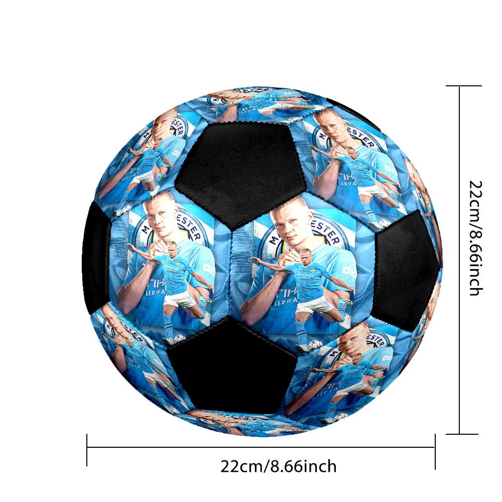 Erling Haaland Soccer Ball Size 5 Colorful Machine Stitched PVC Competition Ready Durable High-Bounce